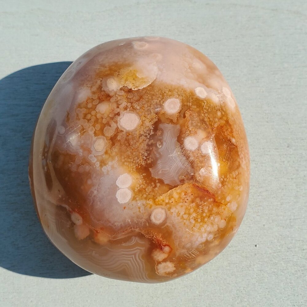 Flower Agate Palm Stone (F1)